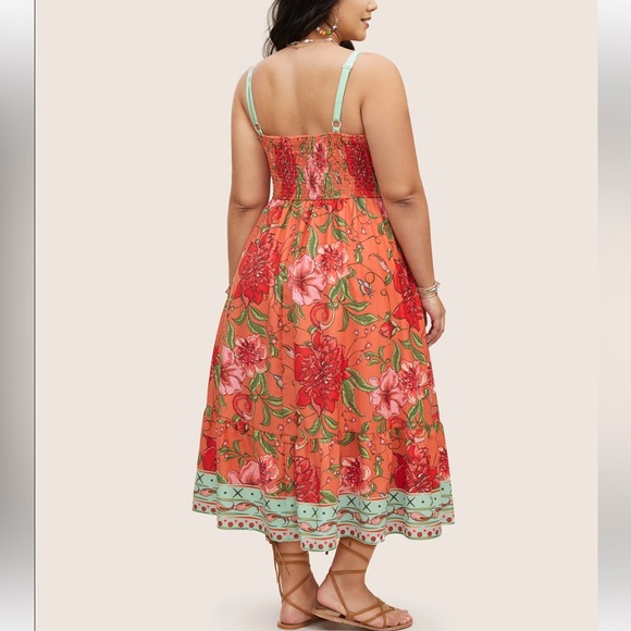 Bloomchic Floral Print Elastic Waist Shirred Cami Dress - Picture 3 of 7